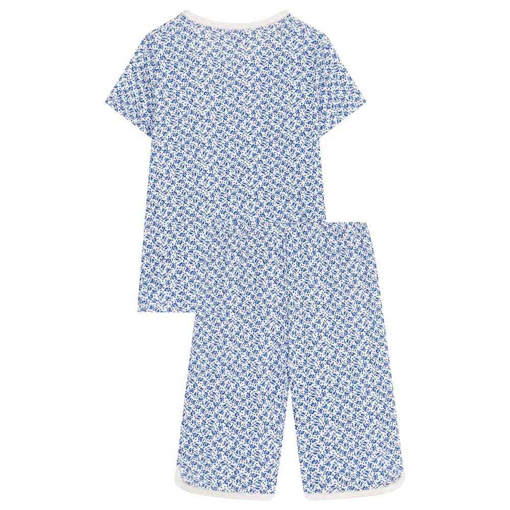 Petit Bateau - Children's Floral Print Cotton Capri Pyjama Set