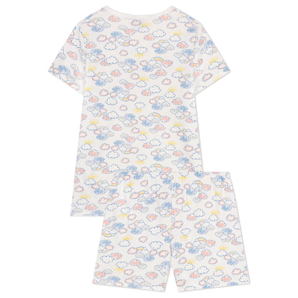 Petit Bateau - Girls' Rainbow Print Short Cotton Pyjama Set