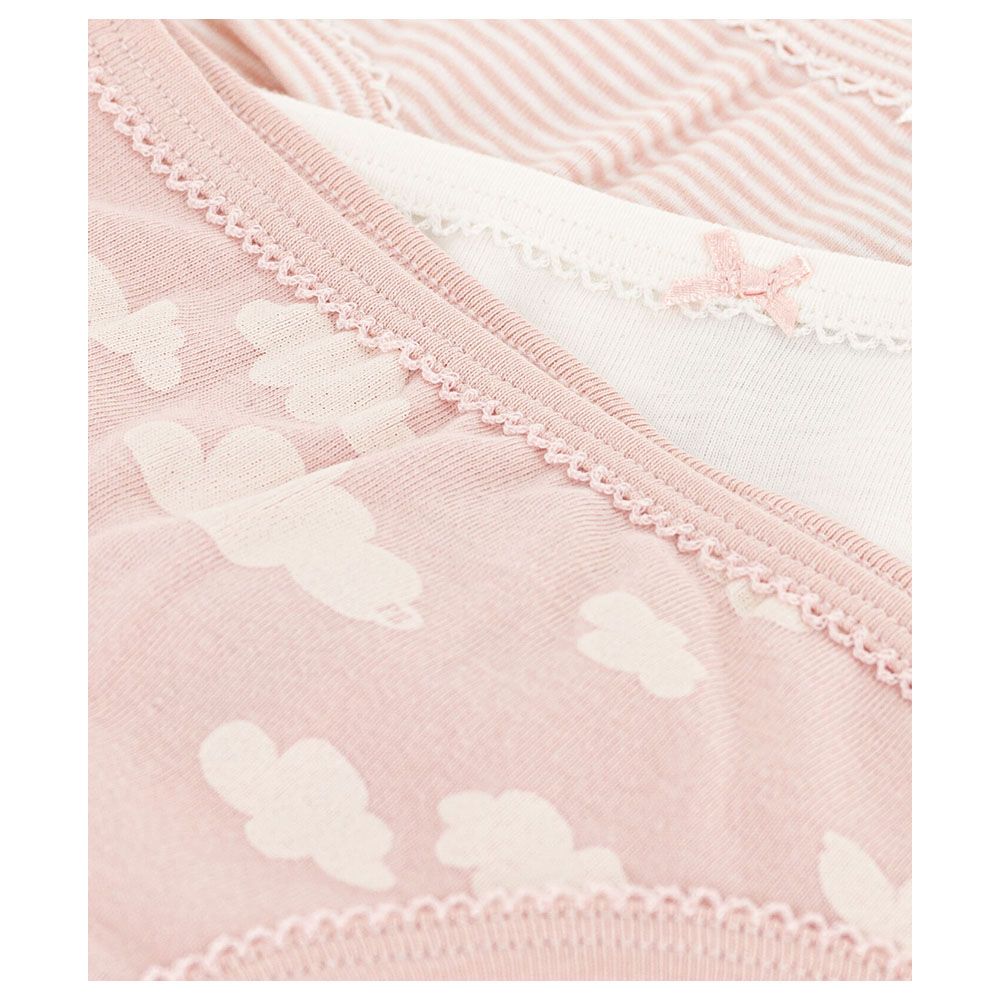 Petit Bateau - 3pc-Set - Girl's Cloud Print Cotton Briefs - Pink/White