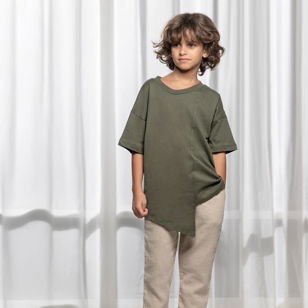 Litlhood - Zigzag Boy's T-shirt - Basil