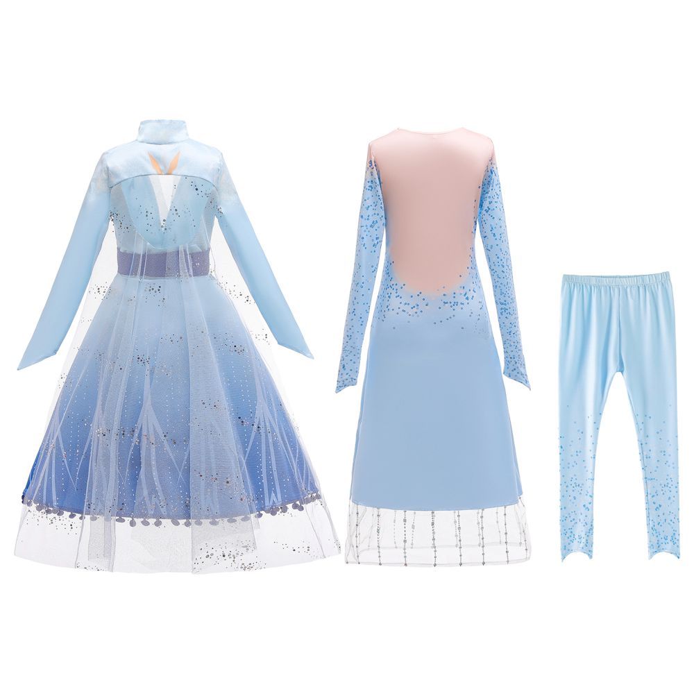 Sugar Rush - 3pc-Set - Girls Frozen Embellished Full Sleeve Dress - Blue