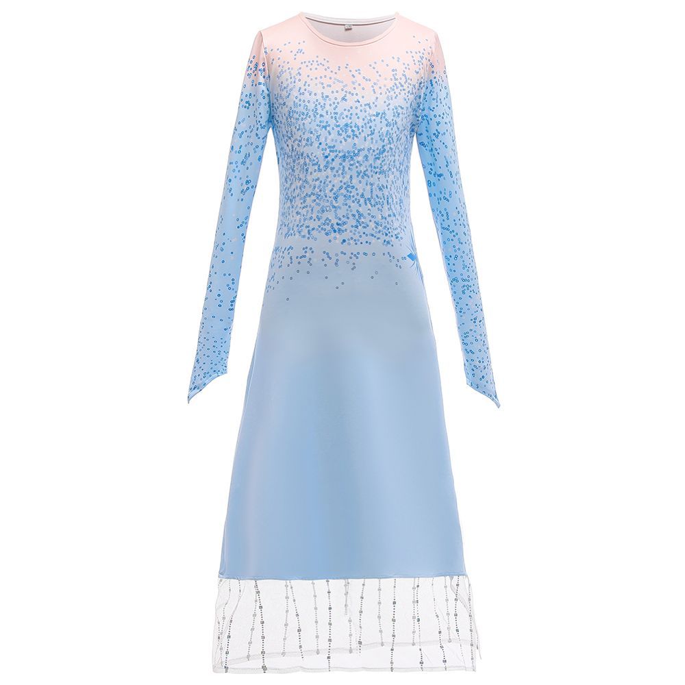 Sugar Rush - 3pc-Set - Girls Frozen Embellished Full Sleeve Dress - Blue