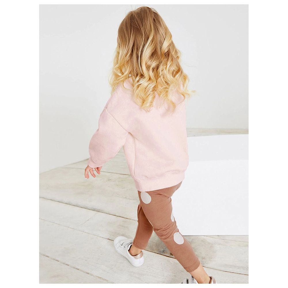 Sugar Rush - Girls Appliqued Full Sleeves Sweatshirt - Pink