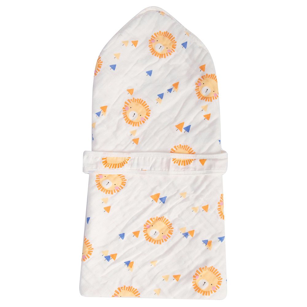 Tiny Toes - Baby Lion Printed Swaddles - White