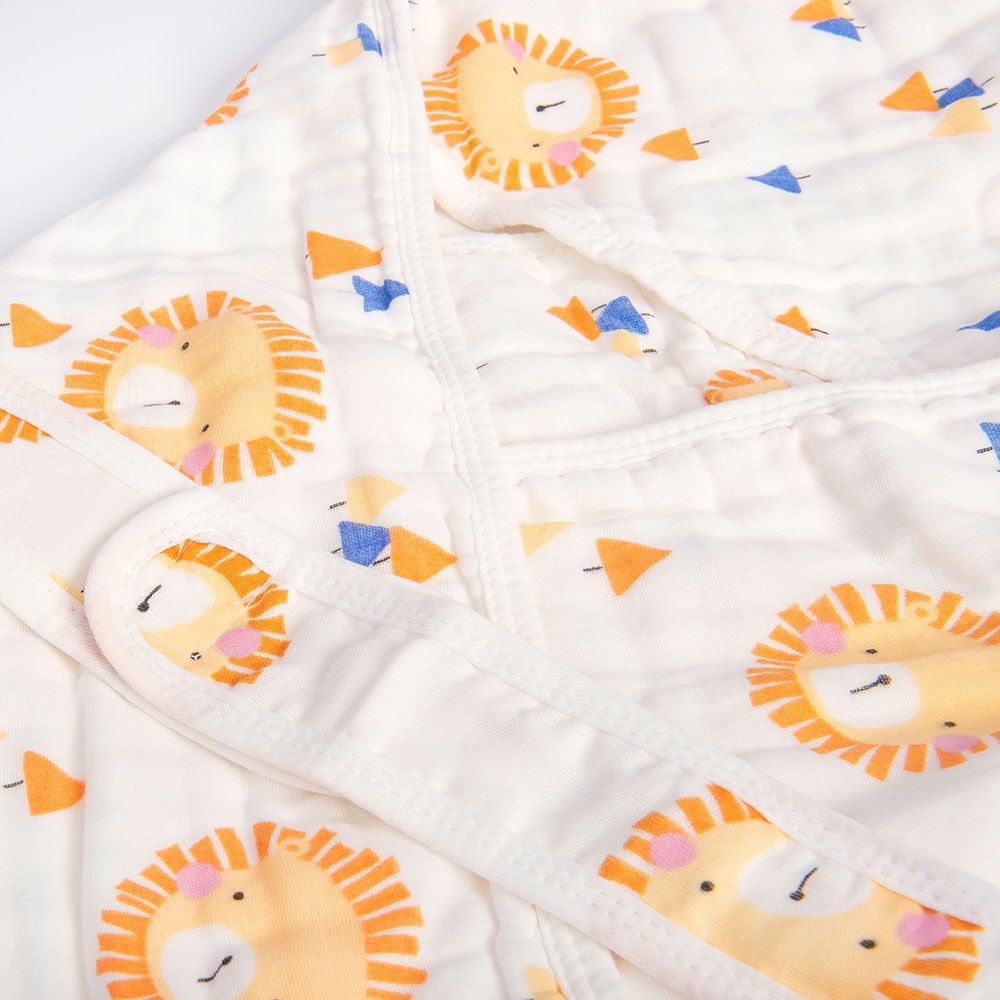 Tiny Toes - Baby Lion Printed Swaddles - White