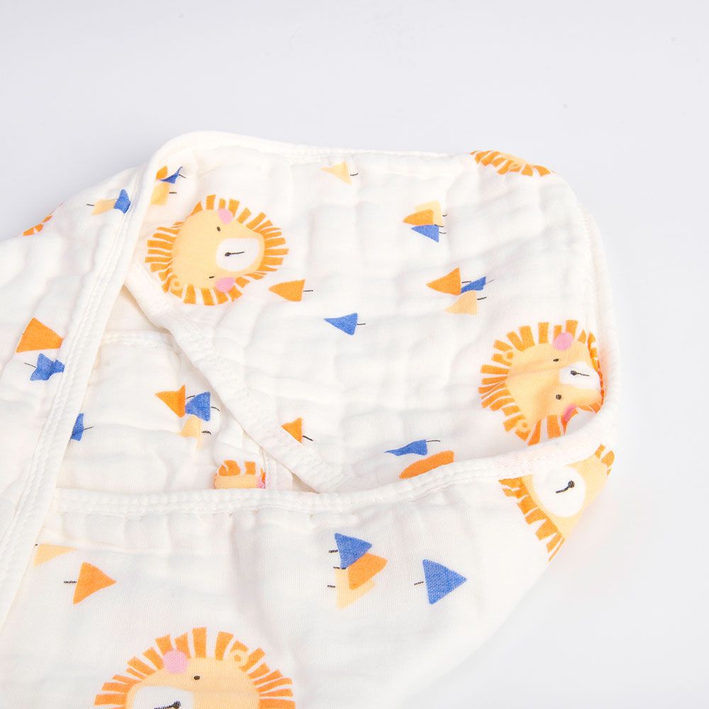 Tiny Toes - Baby Lion Printed Swaddles - White