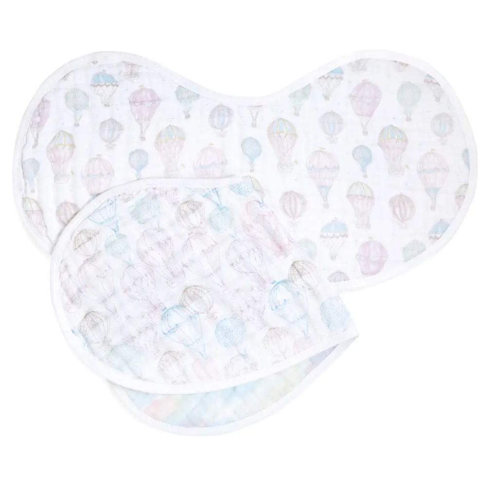 Aden + Anais - Organic Cotton Burpy Bibs - Above The Clouds - 2pcs