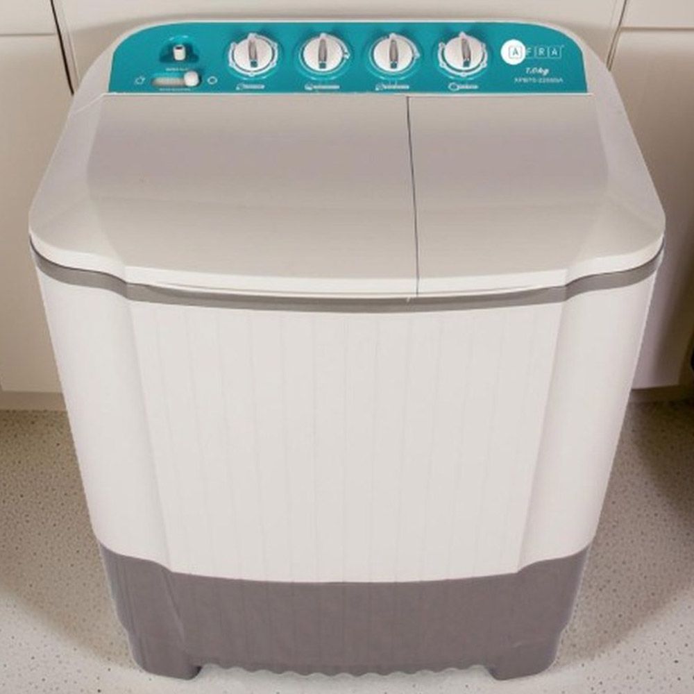 Afra - Twin Tub Washing Machine - White - 7 Kg