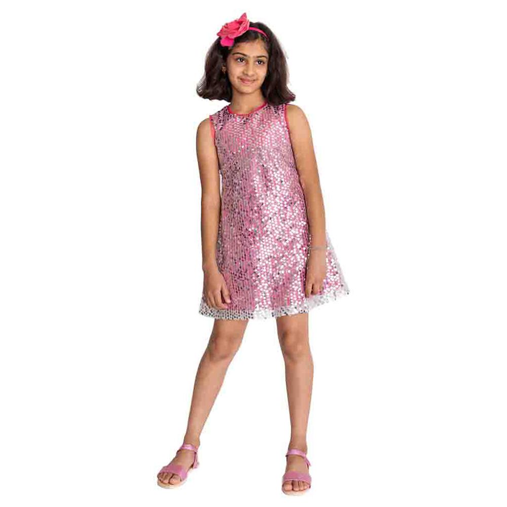 A Little Fable - 2Pc-Set - Disco Station Dress & Doll - Pink