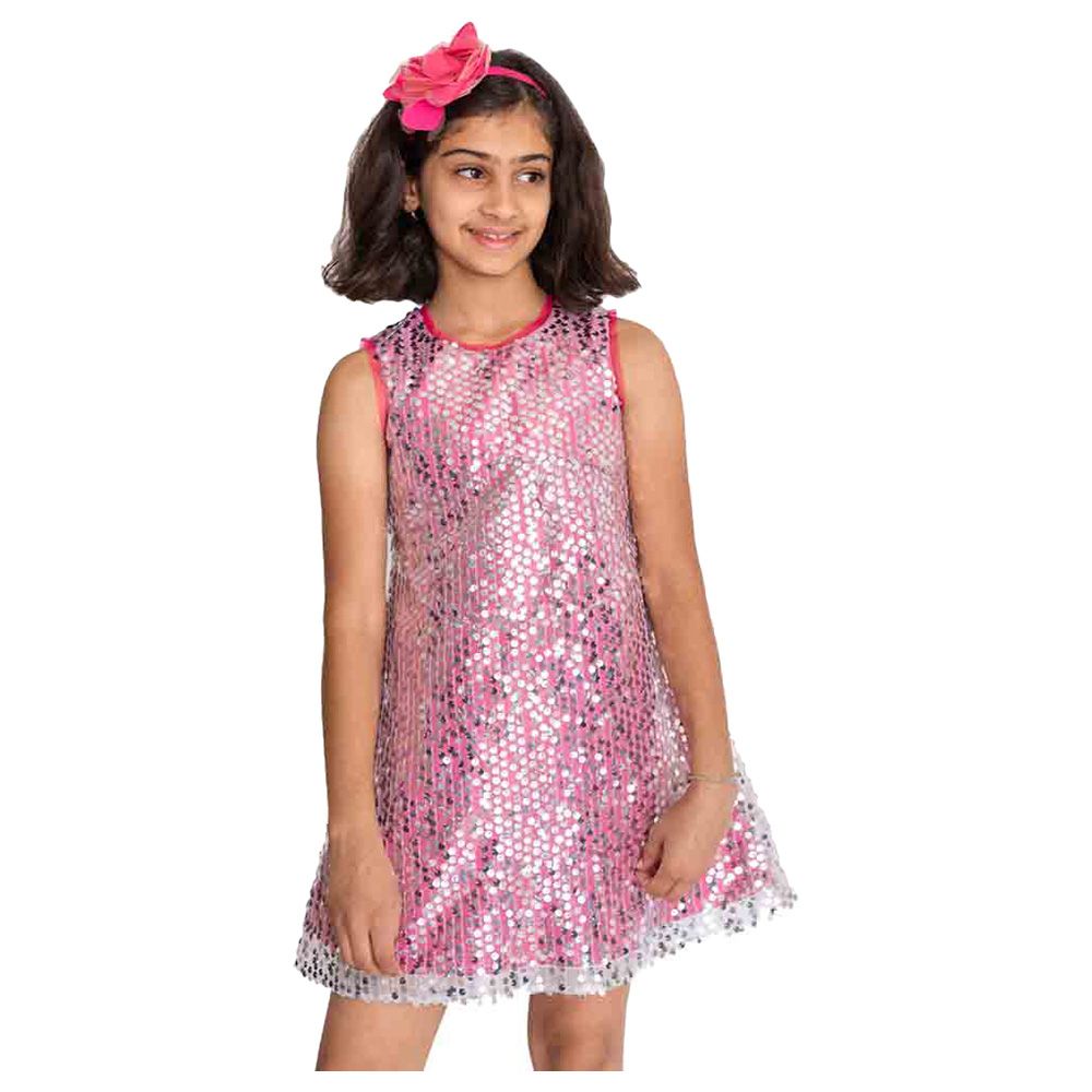 A Little Fable - 2Pc-Set - Disco Station Dress & Doll - Pink