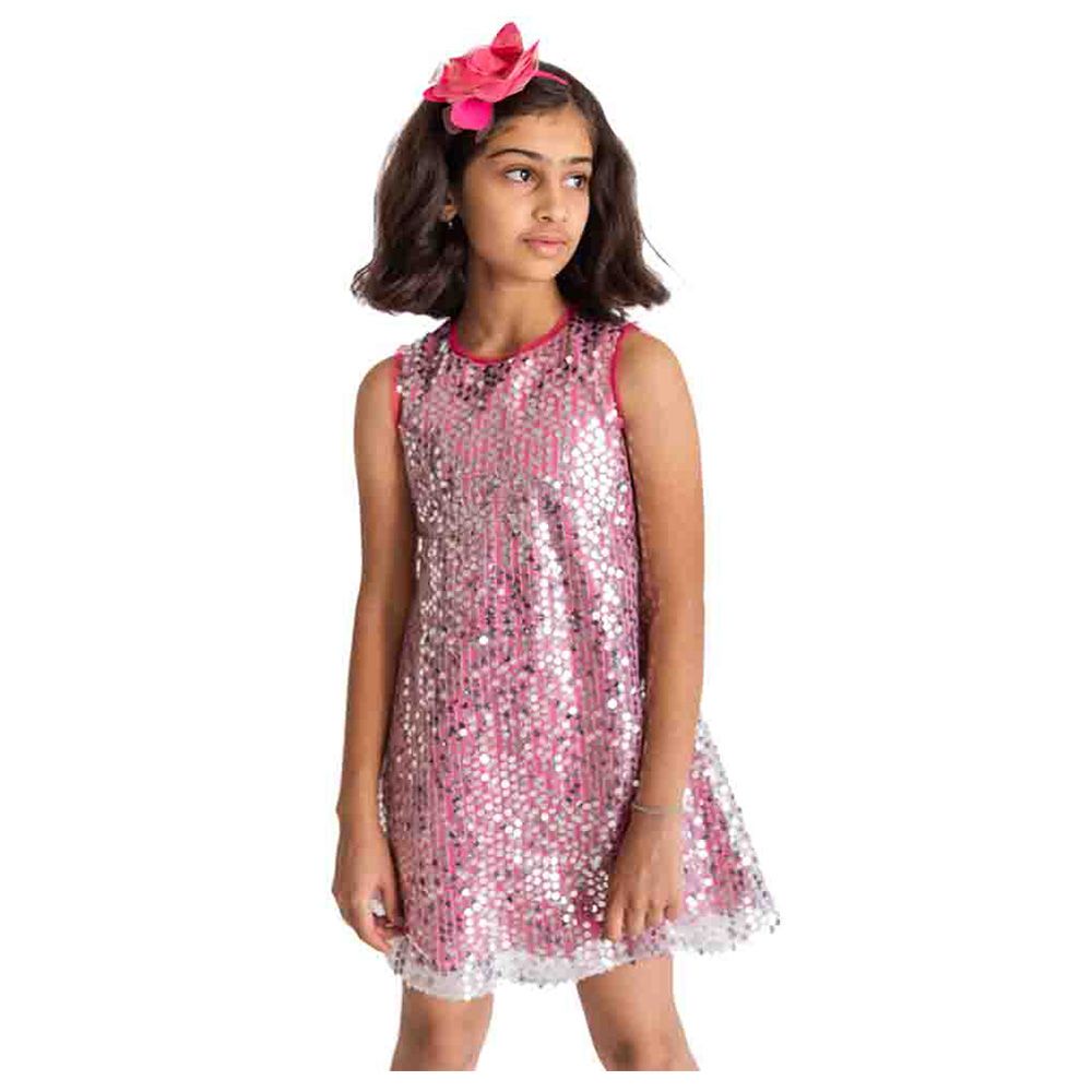 A Little Fable - 2Pc-Set - Disco Station Dress & Doll - Pink