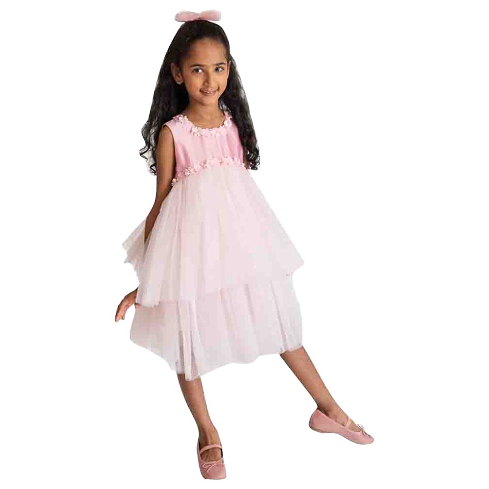 A Little Fable - 2Pc-Set - Dreamy Flower Dress & Doll - Pink