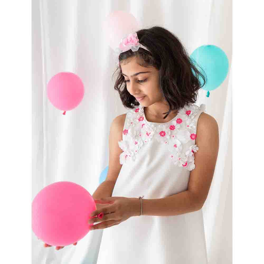 A Little Fable - 2Pc-Set - Neon Pearl Dress & Doll - White