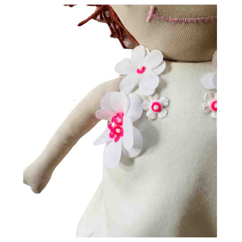 A Little Fable - 2Pc-Set - Neon Pearl Dress & Doll - White