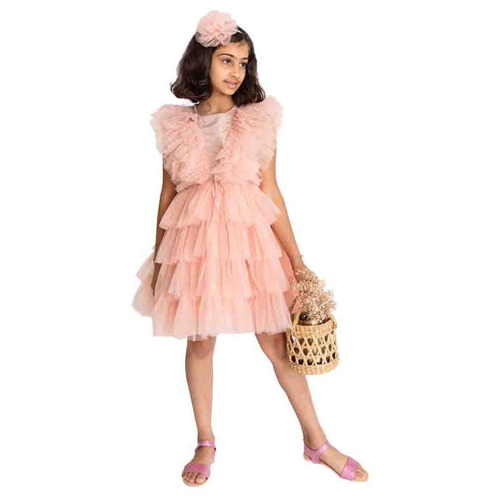 A Little Fable - 2Pc-Set - Regalia Dress & Doll - Peach