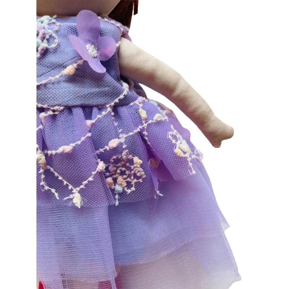 A Little Fable - 2Pc-Set - Off-Shoulder Gardenia Dress & Doll - Lavender