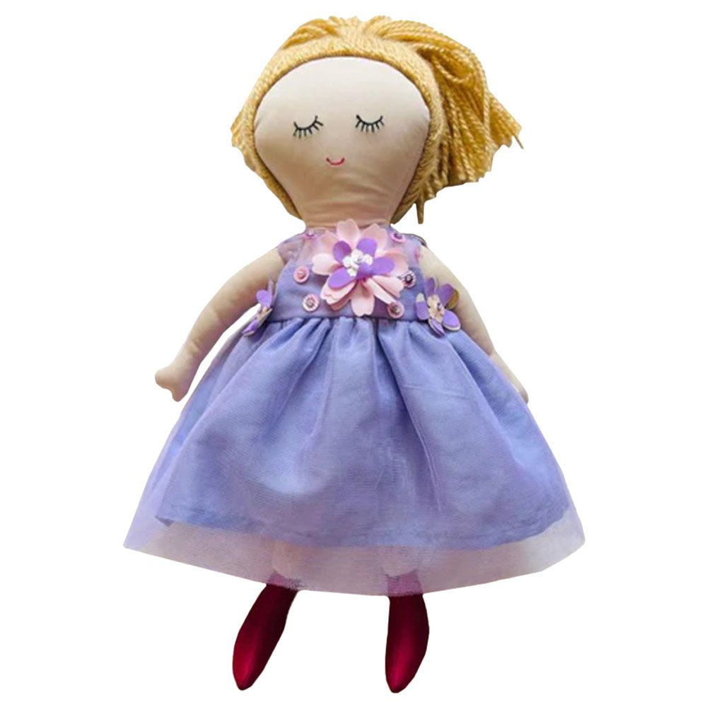 A Little Fable - 2Pc-Set - 3D Flower Dress & Doll - Lavender