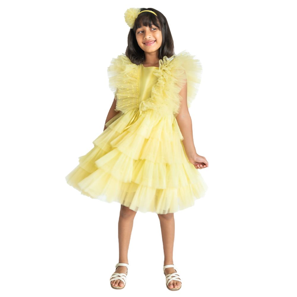 A Little Fable - 2Pc-Set - Regalia Dress & Doll - Yellow