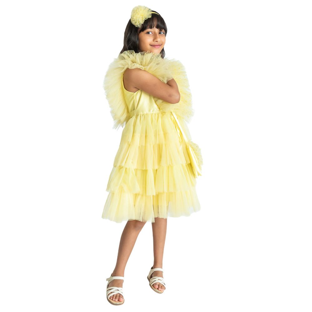 A Little Fable - 2Pc-Set - Regalia Dress & Doll - Yellow