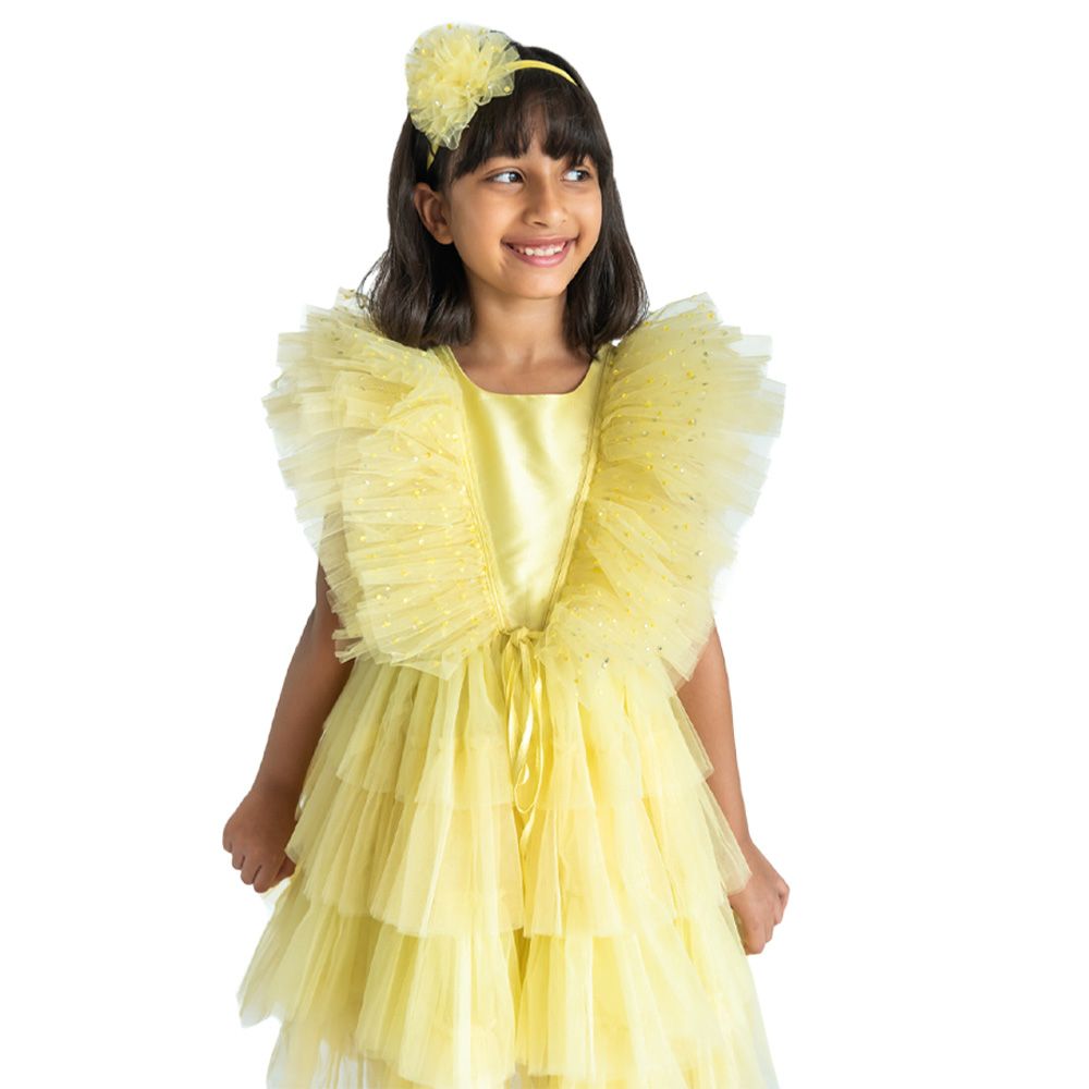 A Little Fable - 2Pc-Set - Regalia Dress & Doll - Yellow