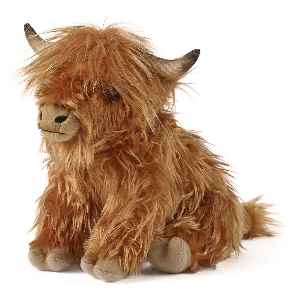 Living Nature - Highland Cow With Sound Plush Toy - Brown - 32cm