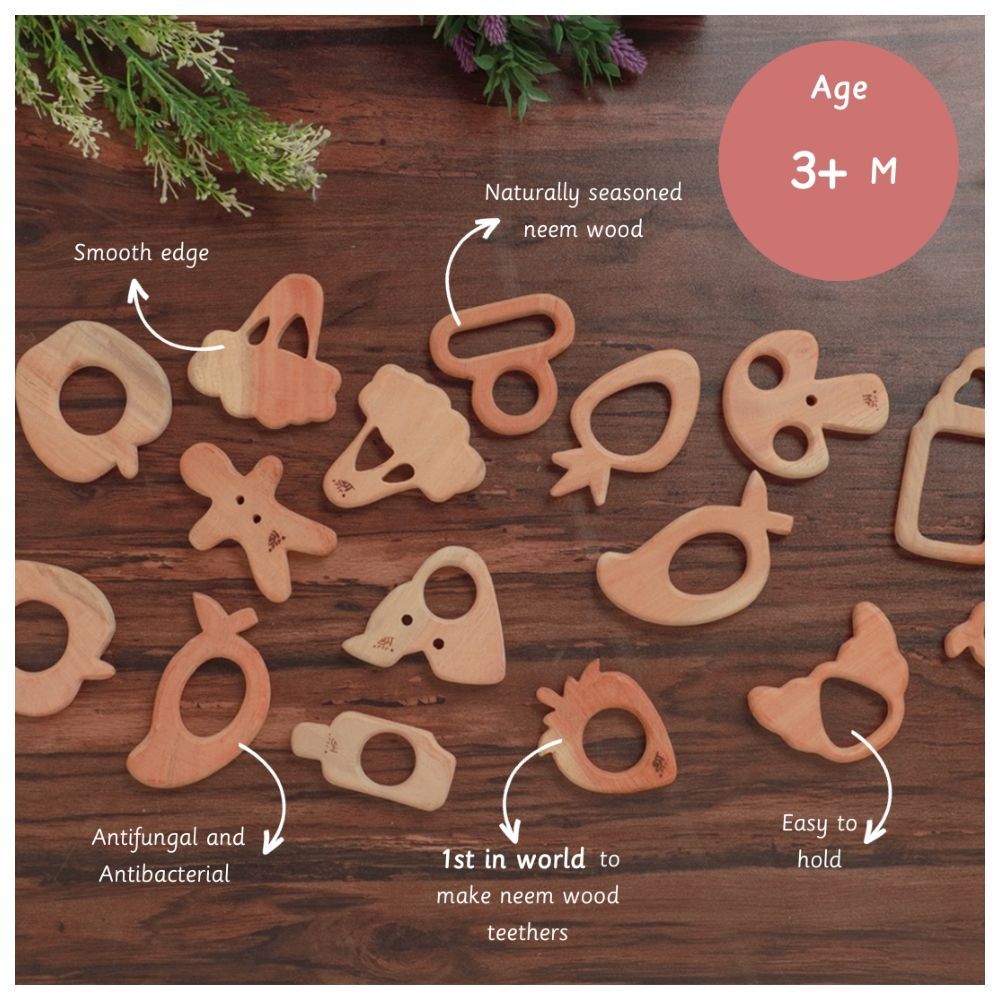 Ariro - Cheese and Ice-Cream Stick Wooden Teethers - 2pcs