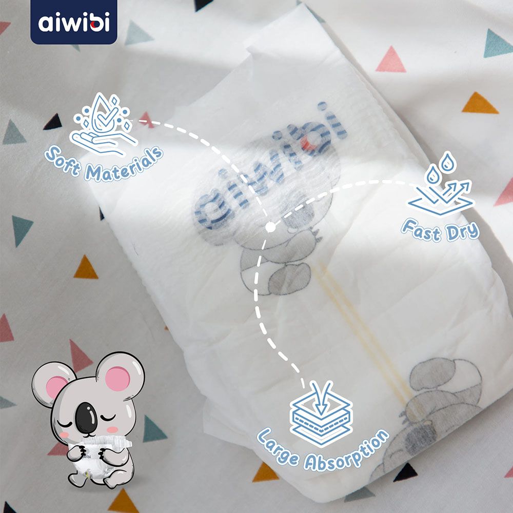 Aiwibi - Premium Ultra Thin Baby Diapers - Size 2 - 4-8 Kgs - 72 pcs