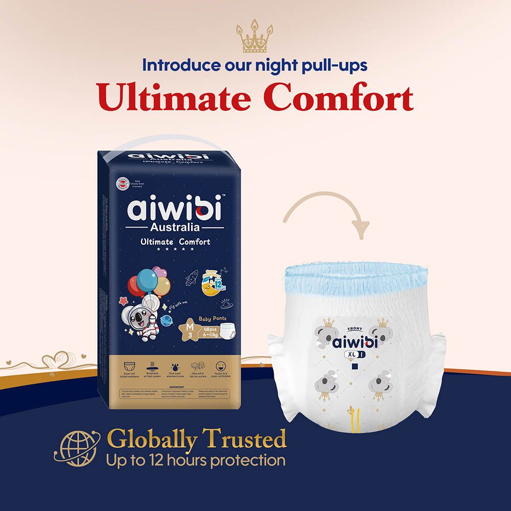 Aiwibi - Ultimate Comfort Baby Diaper Pants - Size 3 - 6-11 Kgs - 48 pcs