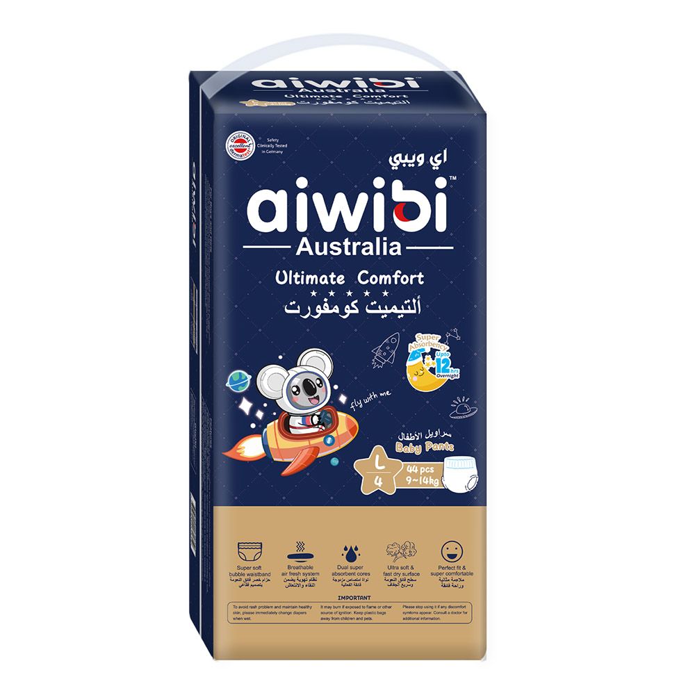 Aiwibi - Ultimate Comfort Baby Diaper Pants - Size 4 - 9-14 Kgs - 44 pcs