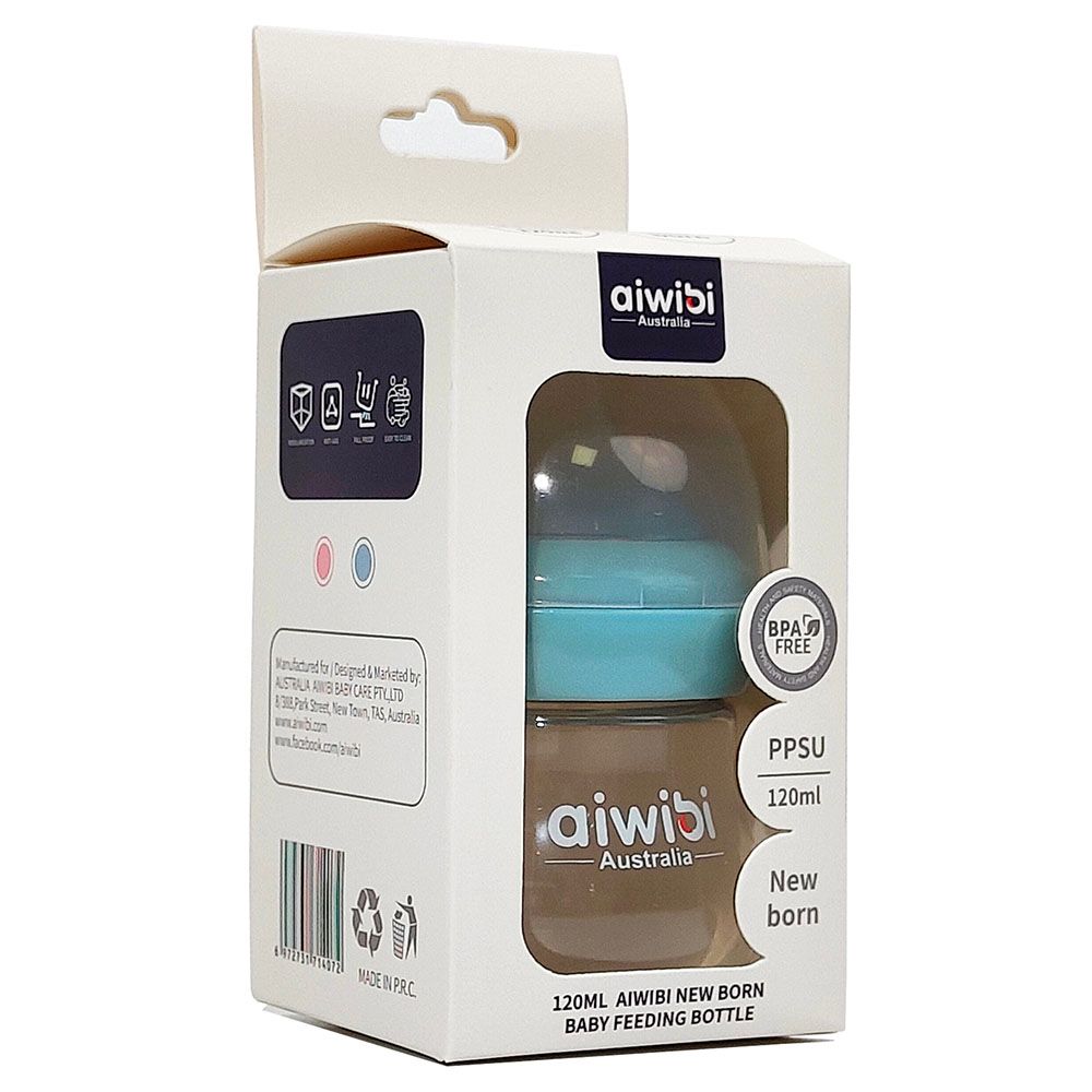 Aiwibi - New Born Baby Feeding Bottle - Blue - 120 ml