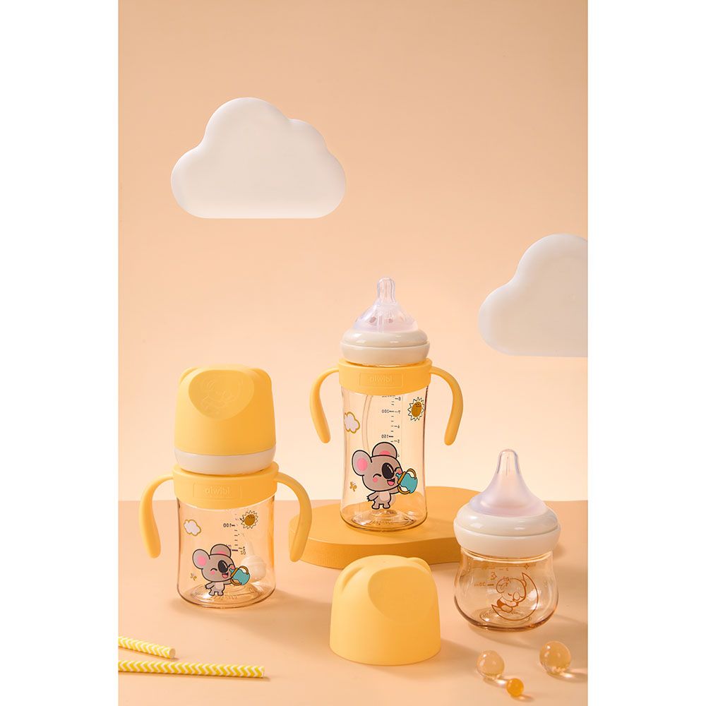 Aiwibi - Baby Feeding Bottle - Yellow - 240 ml