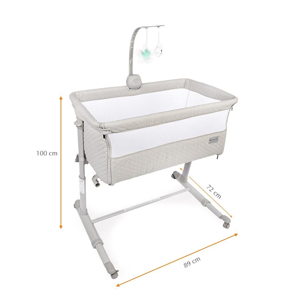 Bumble & Bird - Adjustable Bedside Bassinet W/ Wheels - Grey (Exclusive)