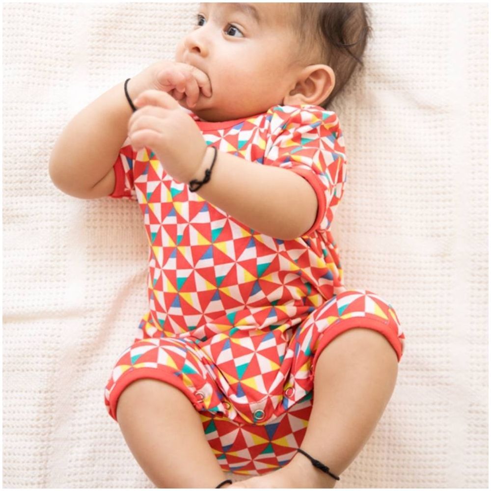 Ola Otter - Short Sleeve Romper - Pinwheel Parade