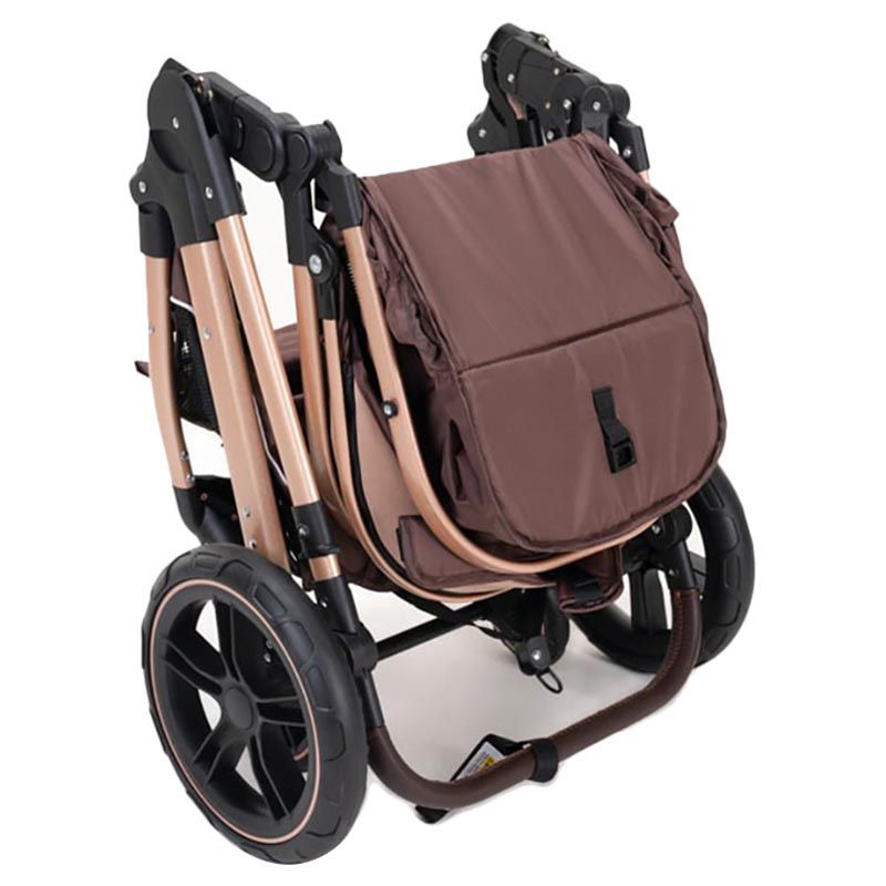 Belecoo - High Landscape Fold Baby Pram Stroller - Khaki