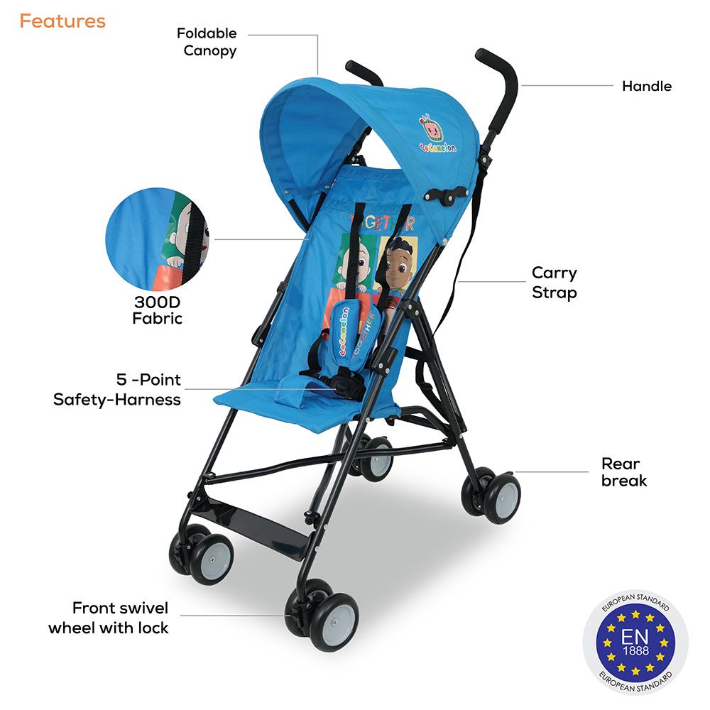 Cocomelon - Lightweight Buggy Stroller - Blue