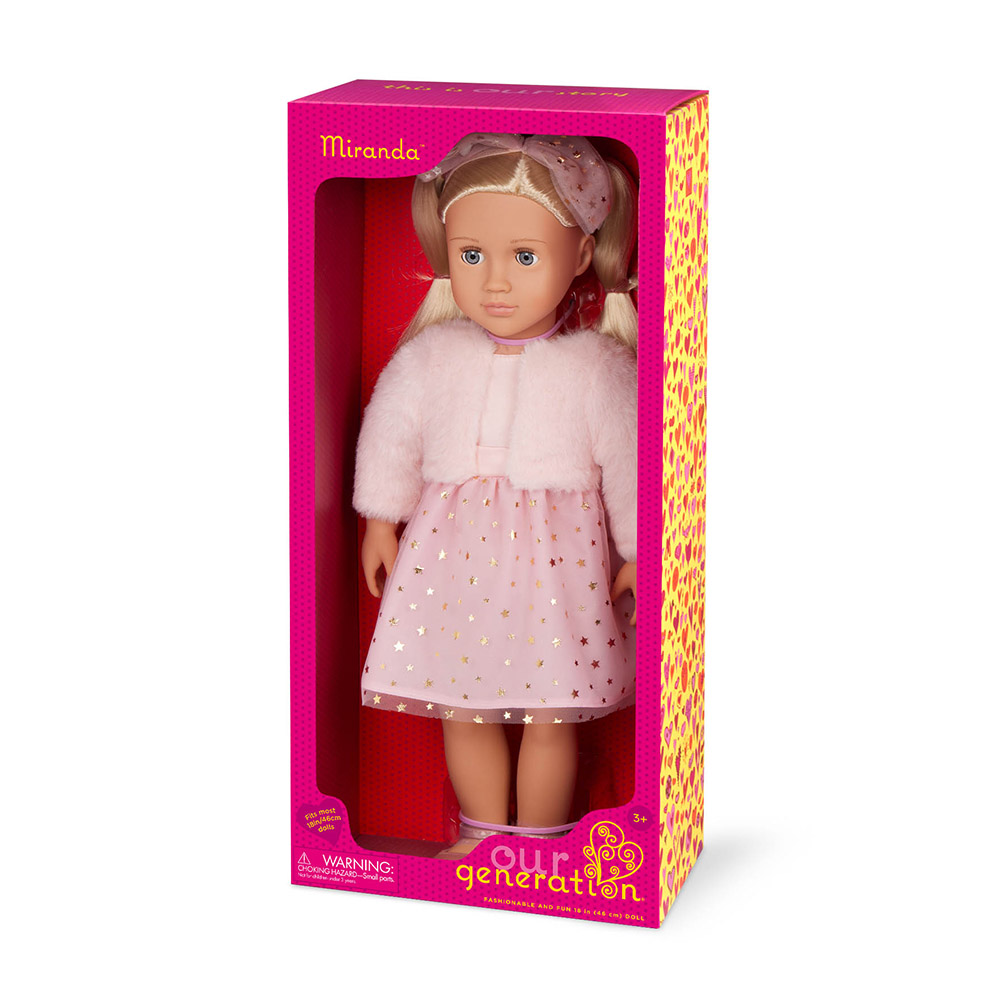 Our Generation Miranda Doll With Pink Holiday Dress 18 Inch Buy at Best Price from Mumzworld United Arab Emirates