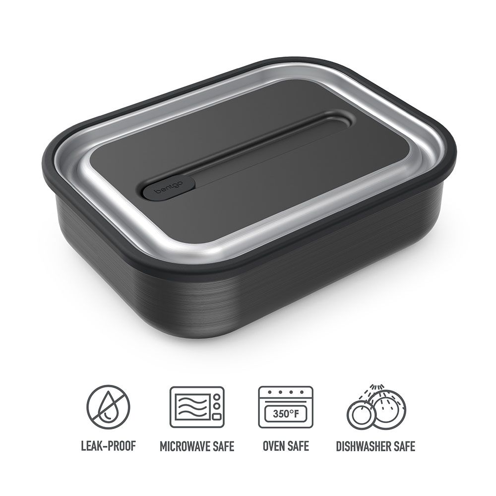 Bentgo - Microsteel Leak Proof Lunch Box - Carbon Black