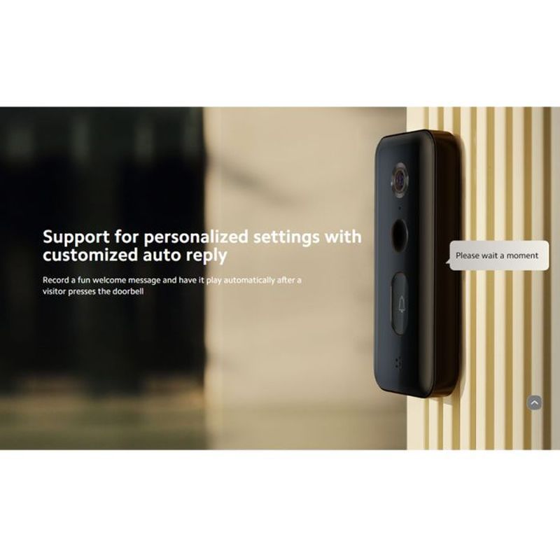 Xiaomi - Ultra-Clear 2K Smart Doorbell 3 - Black - 5200 mAh