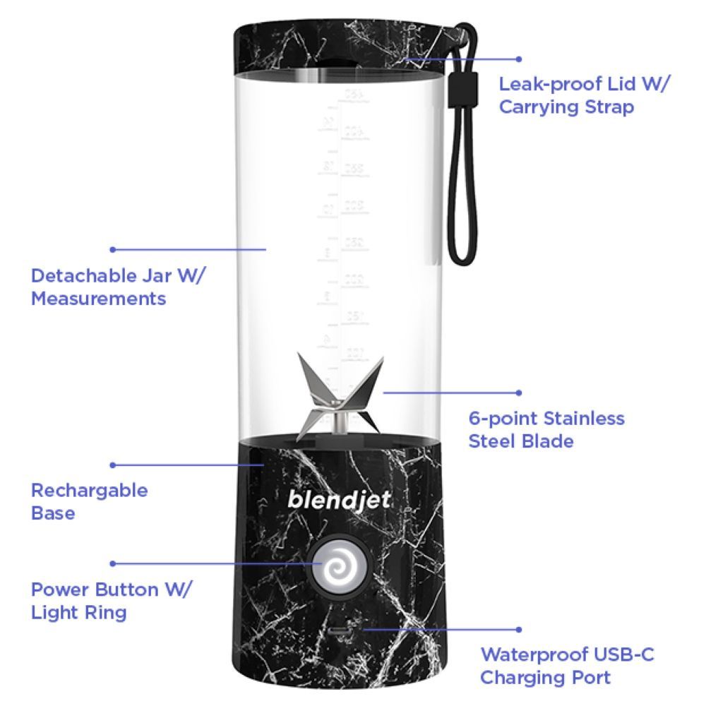 Blendjet - V2 Portable Blender - Black Marble Print - 475 ml