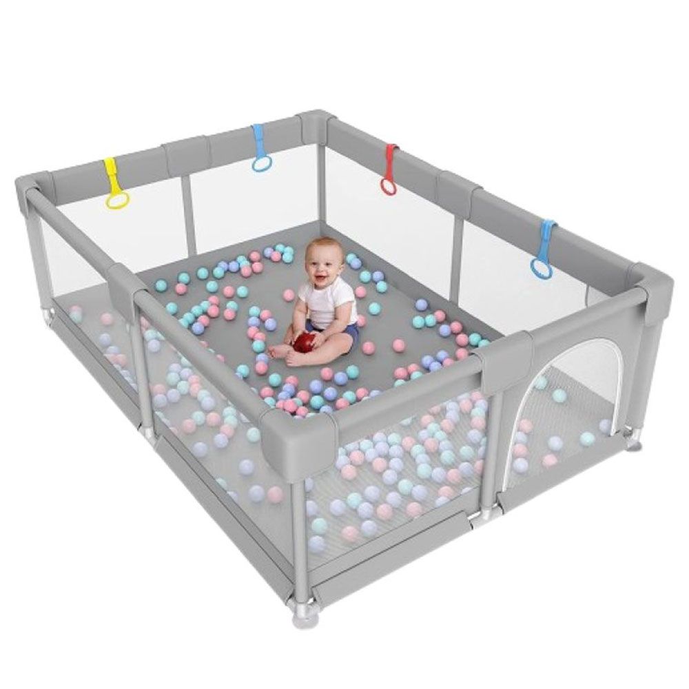 Dreeba - Children's Playpen With 20 Balls And Handrails - Grey