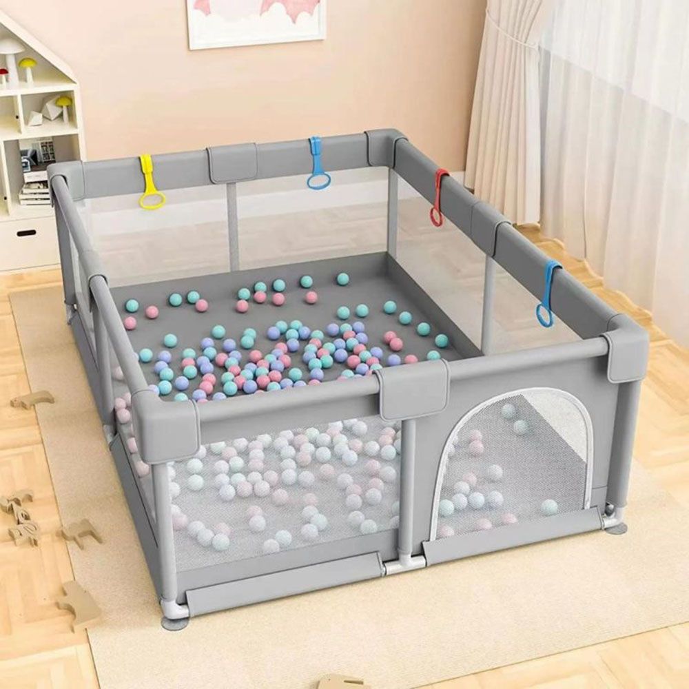 Dreeba - Children's Playpen With 20 Balls And Handrails - Grey