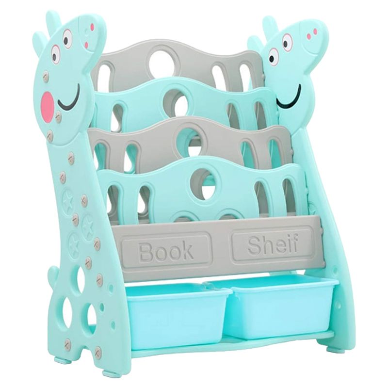 Little Learners - 2-in-1 Bookshelf w/ Toy Storage - Green/Grey