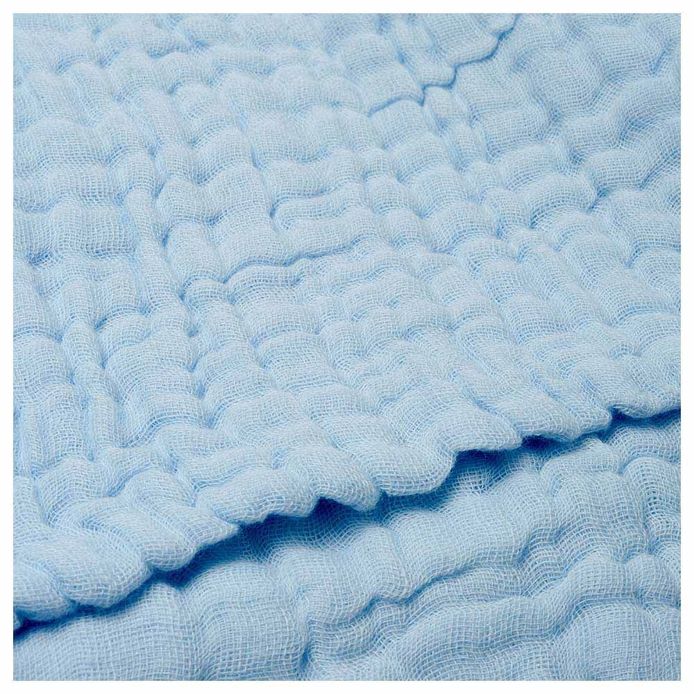 Anvi Baby - Set Of 2 Organic Muslin Bath Towel- Blue/White