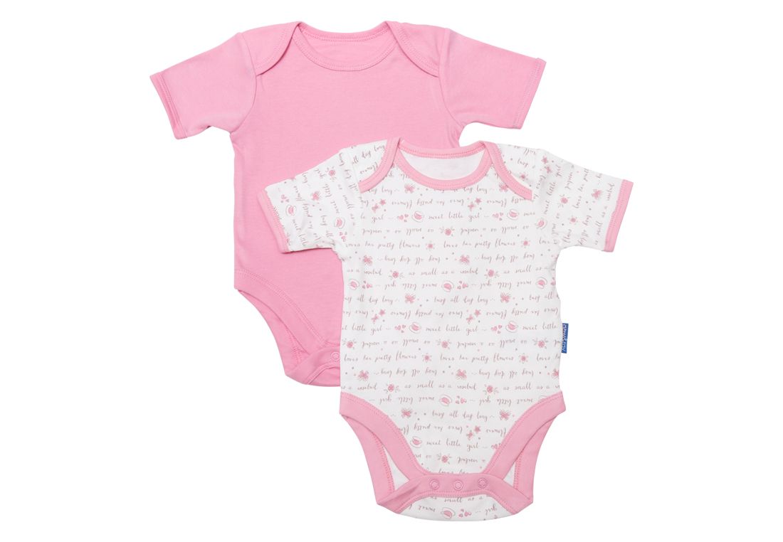 Amy & Ray, Girls Body Suit Half Sleeves - 2 Pack