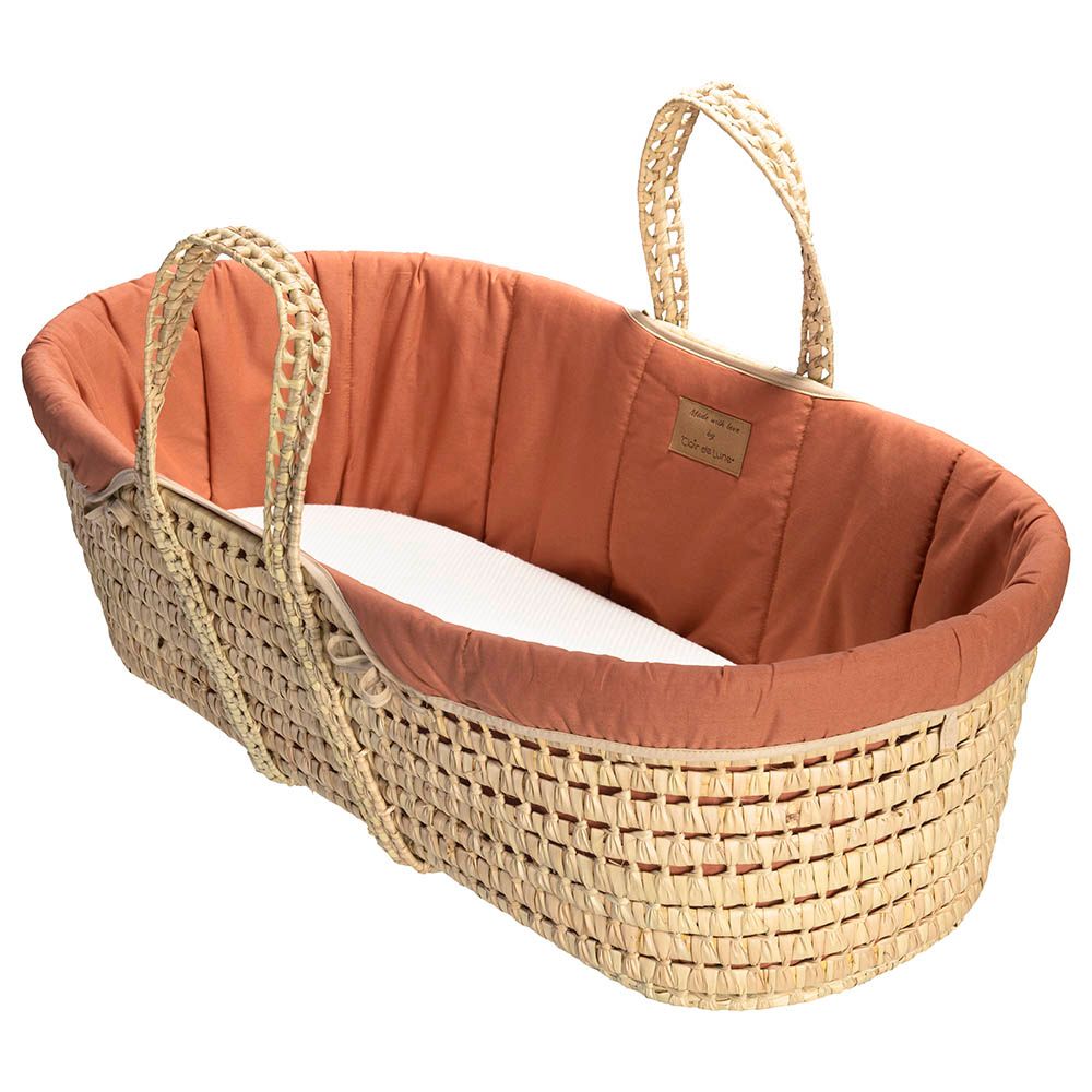 Clair de Lune - Organic Palm Moses Basket - Rust