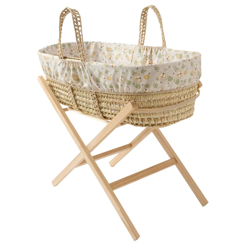 Clair de Lune - Safari Palm Moses Basket without stand - Cream