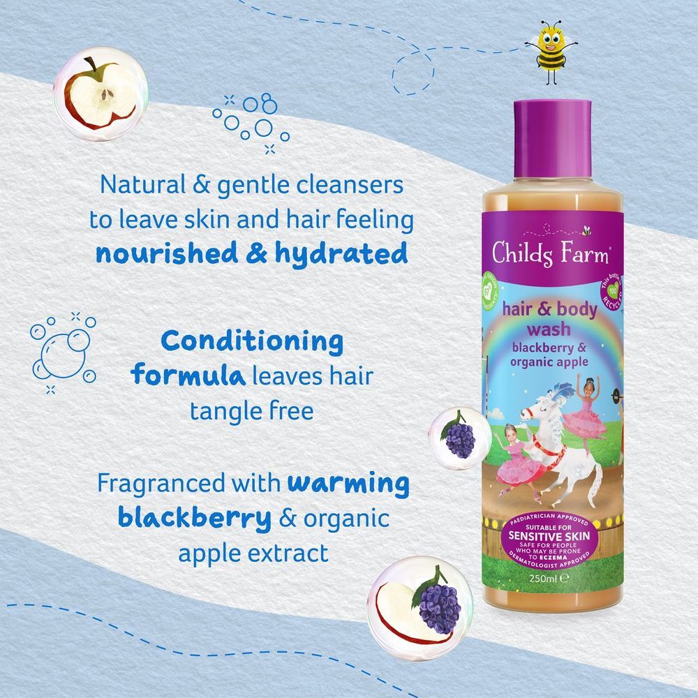 Childs Farm - Hair&Body Wash-Blackberry&Organic Apple Extract - 250 ml