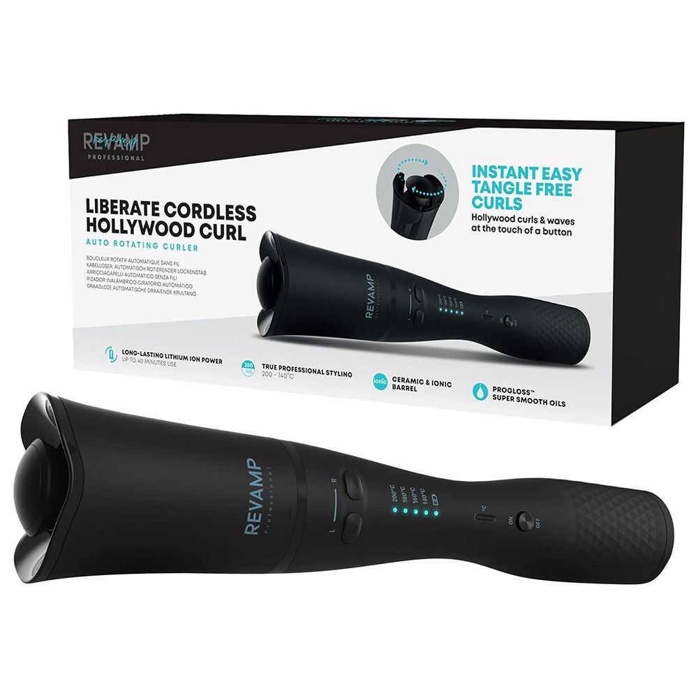 Revamp - Progloss Liberate Cordless Auto Curler - Black