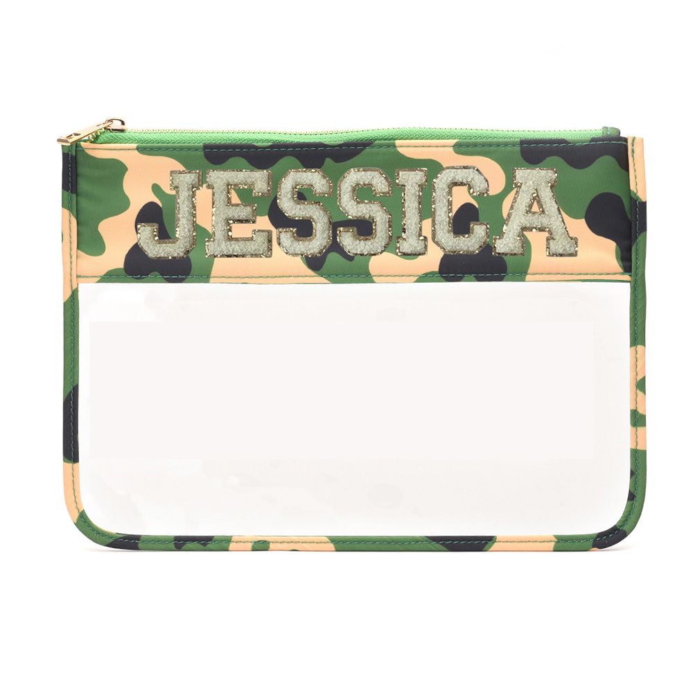 TheHappyTribe - Personalised Travel Pouch - Green Camouflage