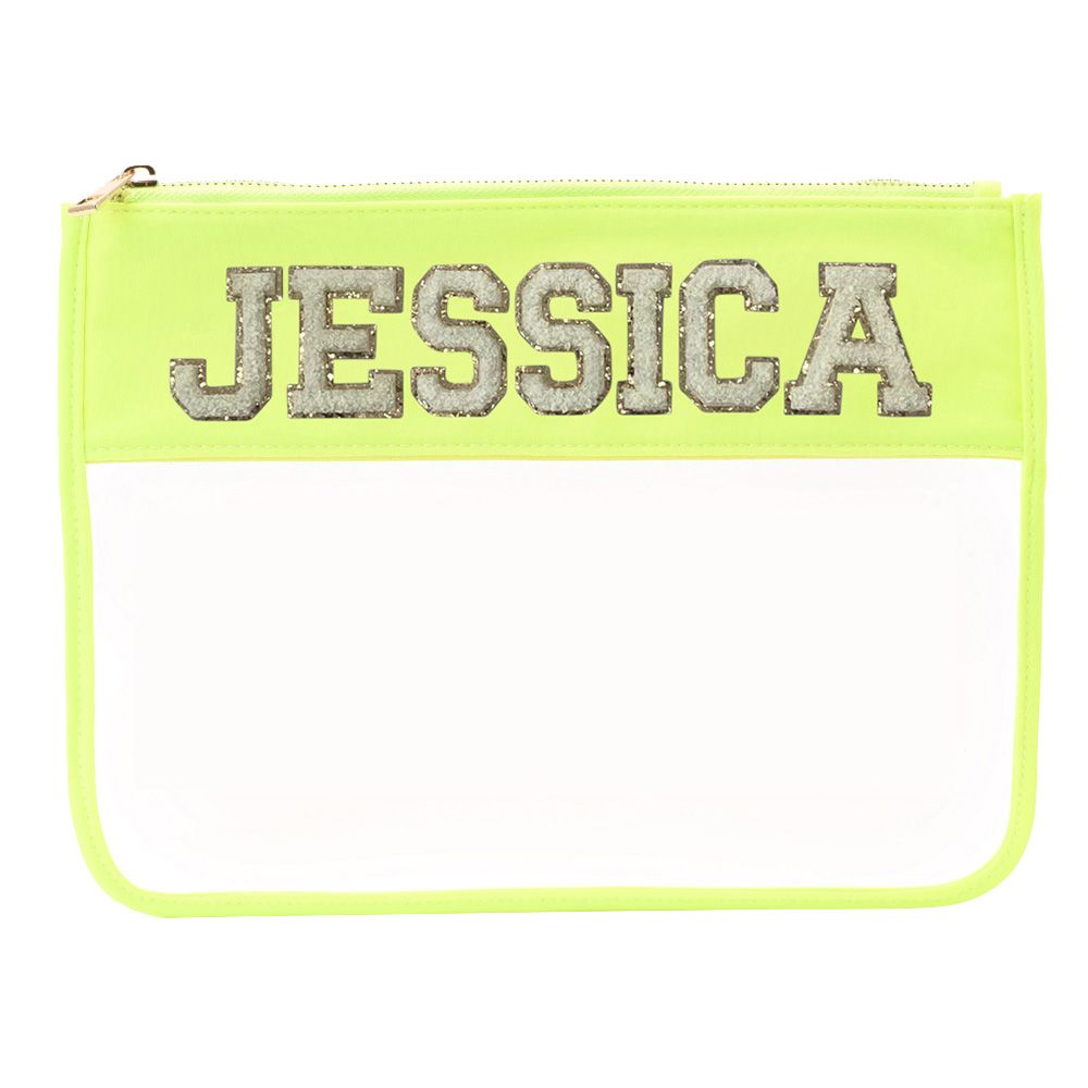 TheHappyTribe - Personalised Travel Pouch - Neon Yellow